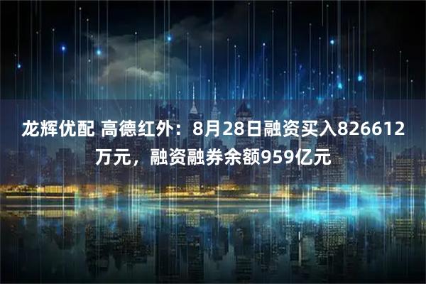 龙辉优配 高德红外：8月28日融资买入826612万元，融资融券余额959亿元